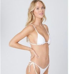 L*space Tie Bikini Top in Gloss Gator New